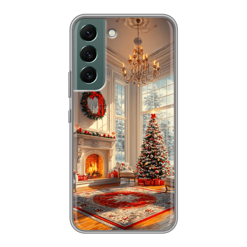 Силиконовый чехол на Samsung Galaxy S22 с принтом Новый год Силиконовый чехол на Samsung Galaxy S22 с принтом Новый год
