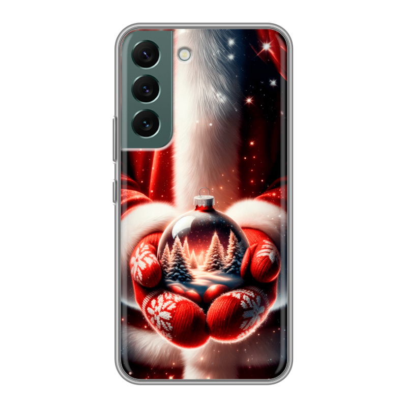 Силиконовый противоударный чехол на Samsung Galaxy S22 с принтом Новый год Силиконовый противоударный чехол на Samsung Galaxy S22 с принтом Новый год