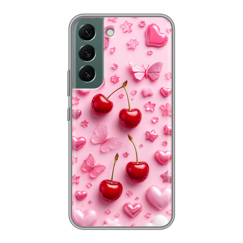 Силиконовый противоударный чехол на Samsung Galaxy S22 с принтом для девочек Силиконовый противоударный чехол на Samsung Galaxy S22 с принтом для девочек