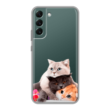Силиконовый чехол на Samsung Galaxy S22 Plus с принтом Кошки Силиконовый чехол на Samsung Galaxy S22 Plus с принтом Кошки