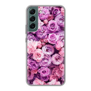 Силиконовый чехол на Samsung Galaxy S22 Plus с принтом лавандовые розы Силиконовый чехол на Samsung Galaxy S22 Plus с принтом лавандовые розы