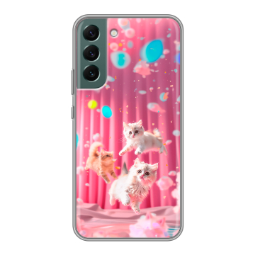 Силиконовый чехол на Samsung Galaxy S22 Plus с принтом милые котики Силиконовый чехол на Samsung Galaxy S22 Plus с принтом милые котики