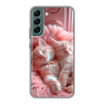 Силиконовый чехол на Samsung Galaxy S22 Plus с принтом котята котики