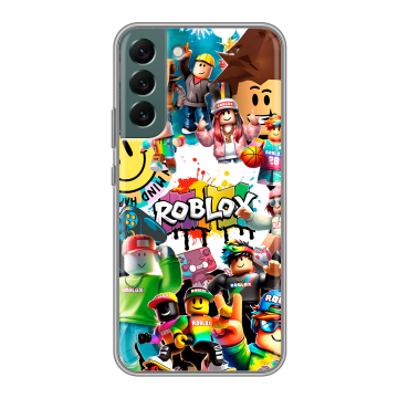 Силиконовый чехол на Samsung Galaxy S22 Plus с принтом Roblox Роблокс