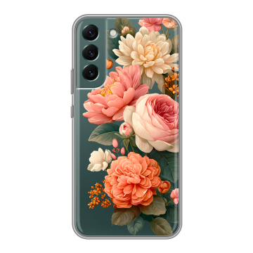 Силиконовый чехол на Samsung Galaxy S22 Plus с принтом цветы Силиконовый чехол на Samsung Galaxy S22 Plus с принтом цветы