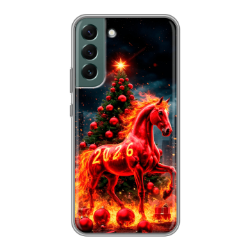 Силиконовый чехол на Samsung Galaxy S22 Plus с принтом Новый год Силиконовый чехол на Samsung Galaxy S22 Plus с принтом Новый год