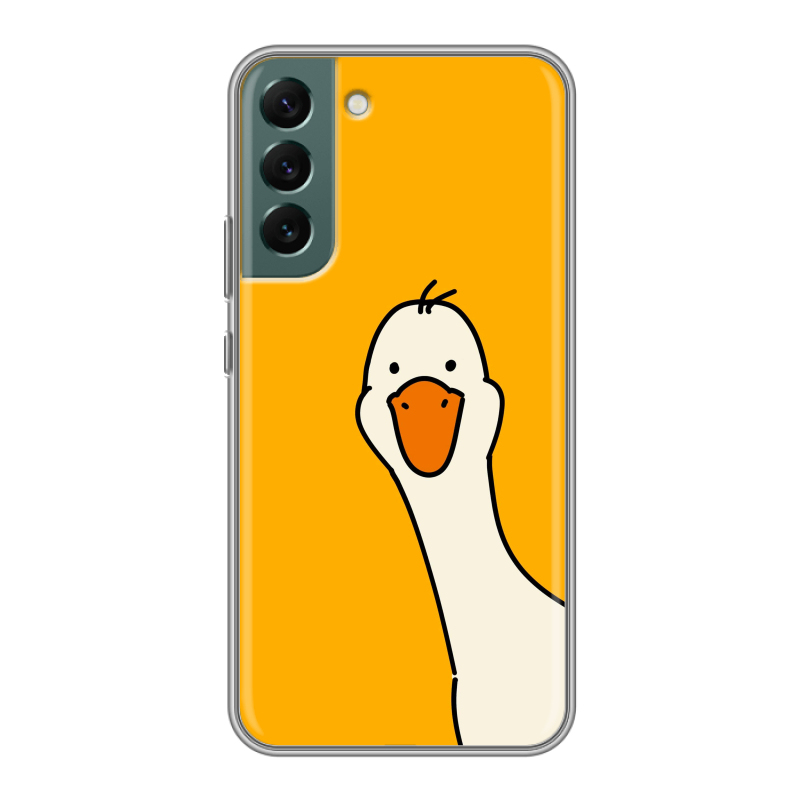Силиконовый противоударный чехол на Samsung Galaxy S22 Plus с принтом Утка Силиконовый противоударный чехол на Samsung Galaxy S22 Plus с принтом Утка