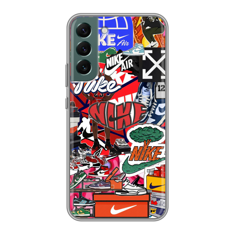 Силиконовый чехол на Samsung Galaxy S22 Plus с принтом Найк Nike яркий Силиконовый чехол на Samsung Galaxy S22 Plus с принтом Найк Nike яркий