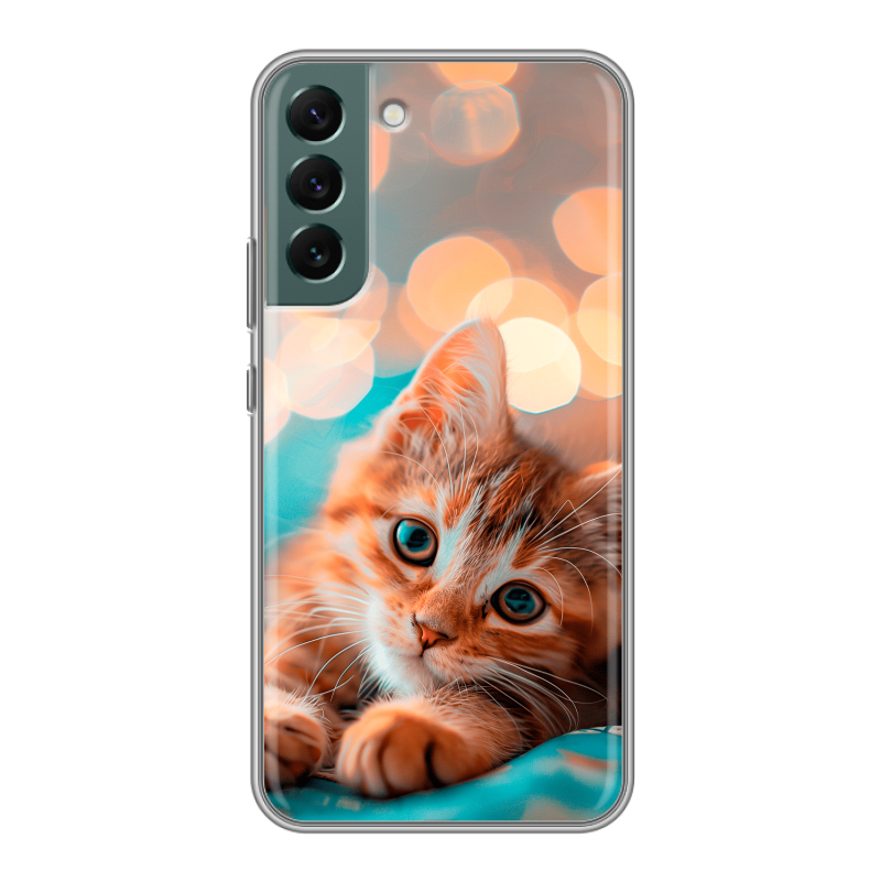 Силиконовый чехол на Samsung Galaxy S22 Plus с принтом котик Силиконовый чехол на Samsung Galaxy S22 Plus с принтом котик