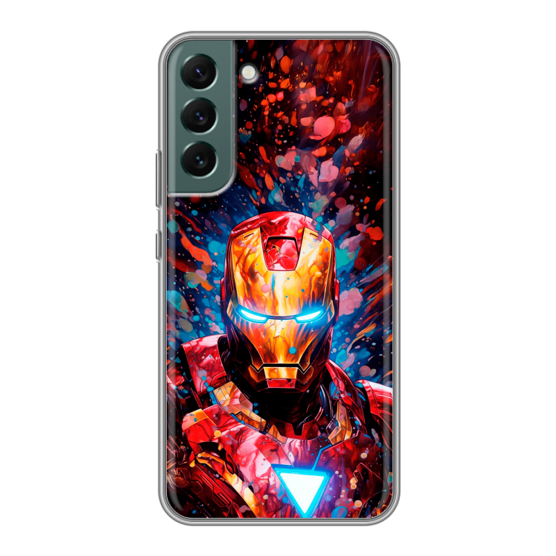 Силиконовый противоударный чехол на Samsung Galaxy S22 Plus с принтом Железный человек Ironman Силиконовый противоударный чехол на Samsung Galaxy S22 Plus с принтом Железный человек Ironman