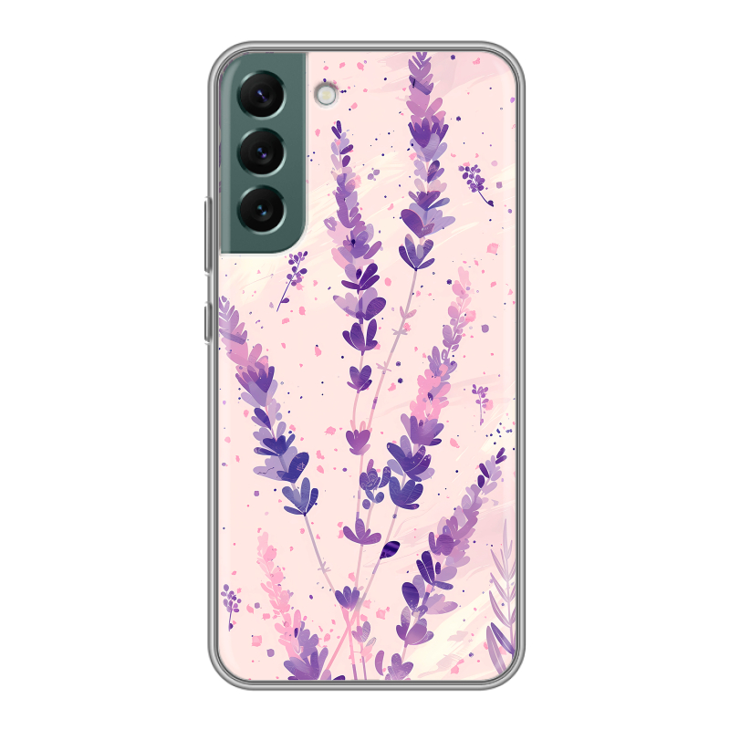 Силиконовый чехол на Samsung Galaxy S22 Plus с принтом цветы лаванда Силиконовый чехол на Samsung Galaxy S22 Plus с принтом цветы лаванда