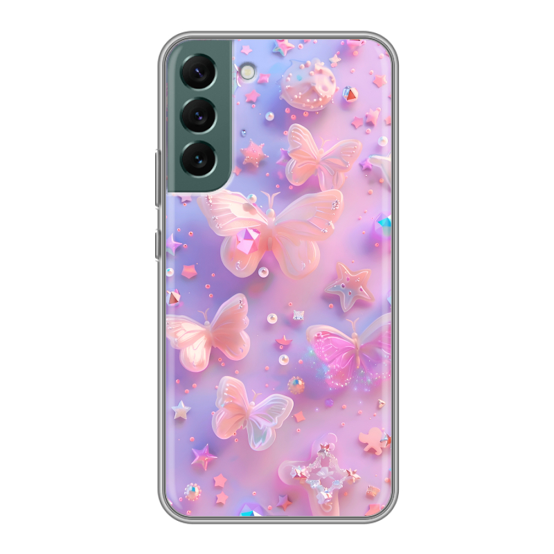 Силиконовый чехол на Samsung Galaxy S22 Plus с принтом Бабочки Силиконовый чехол на Samsung Galaxy S22 Plus с принтом Бабочки