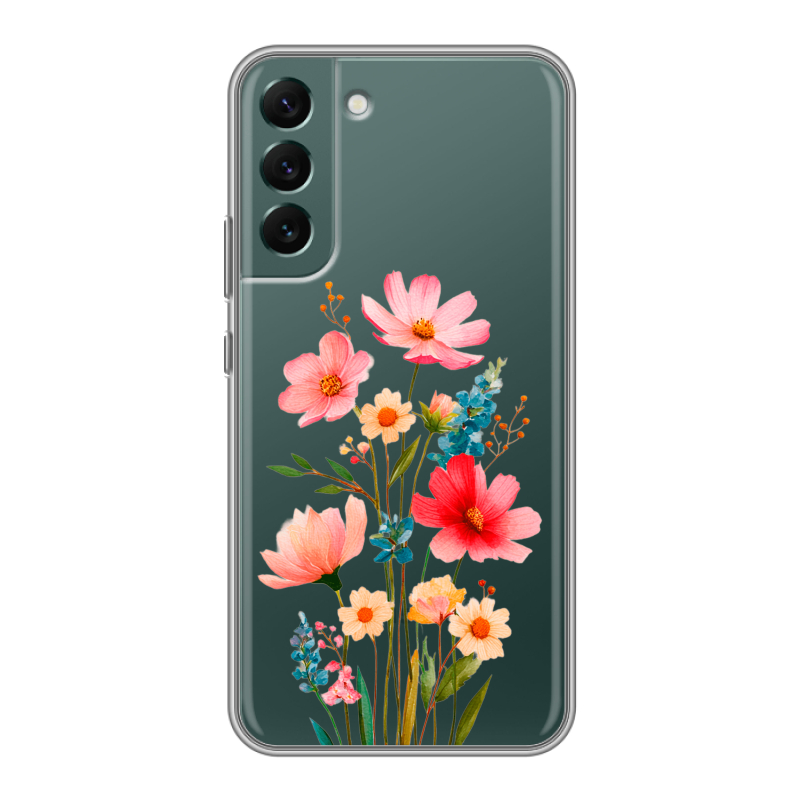 Силиконовый чехол на Samsung Galaxy S22 Plus с принтом Цветы Силиконовый чехол на Samsung Galaxy S22 Plus с принтом Цветы