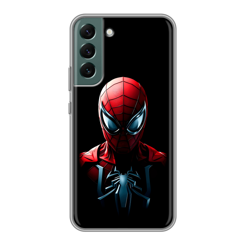 Силиконовый противоударный чехол на Samsung Galaxy S22 Plus с принтом Spiderman Человек паук Силиконовый противоударный чехол на Samsung Galaxy S22 Plus с принтом Spiderman Человек паук
