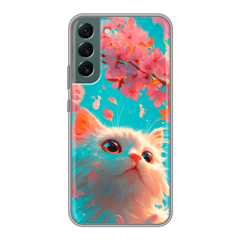 Силиконовый чехол на Samsung Galaxy S22 Plus с принтом Красивый кот Силиконовый чехол на Samsung Galaxy S22 Plus с принтом Красивый кот