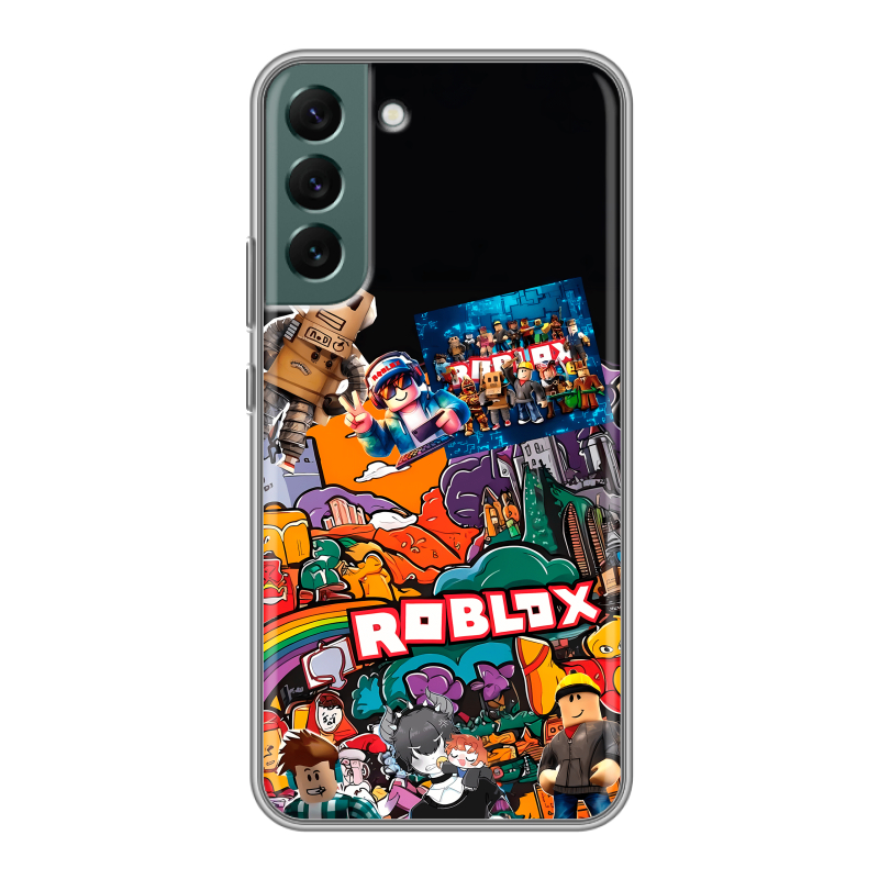 Силиконовый противоударный чехол на Samsung Galaxy S22 Plus с принтом Roblox Роблокс Силиконовый противоударный чехол на Samsung Galaxy S22 Plus с принтом Roblox Роблокс