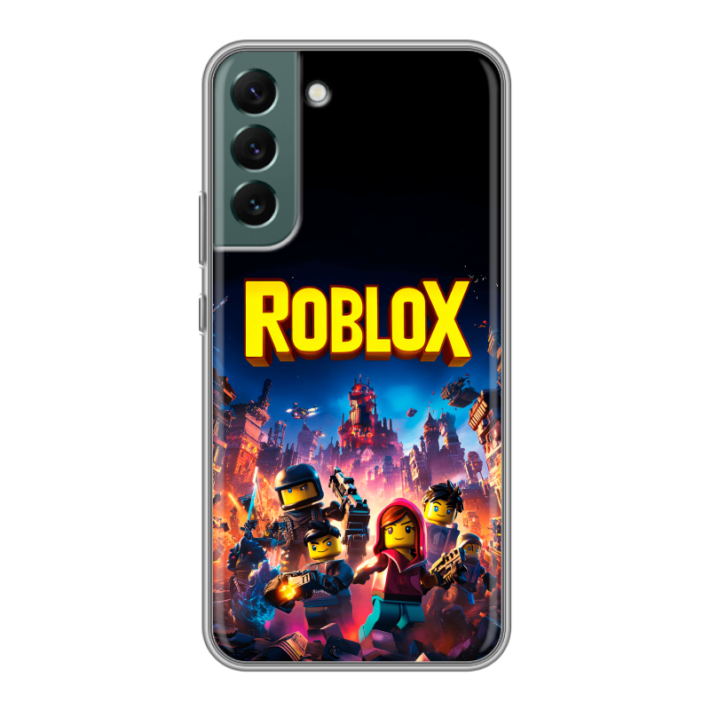 Силиконовый противоударный чехол на Samsung Galaxy S22 Plus с принтом Roblox Роблокс Силиконовый противоударный чехол на Samsung Galaxy S22 Plus с принтом Roblox Роблокс