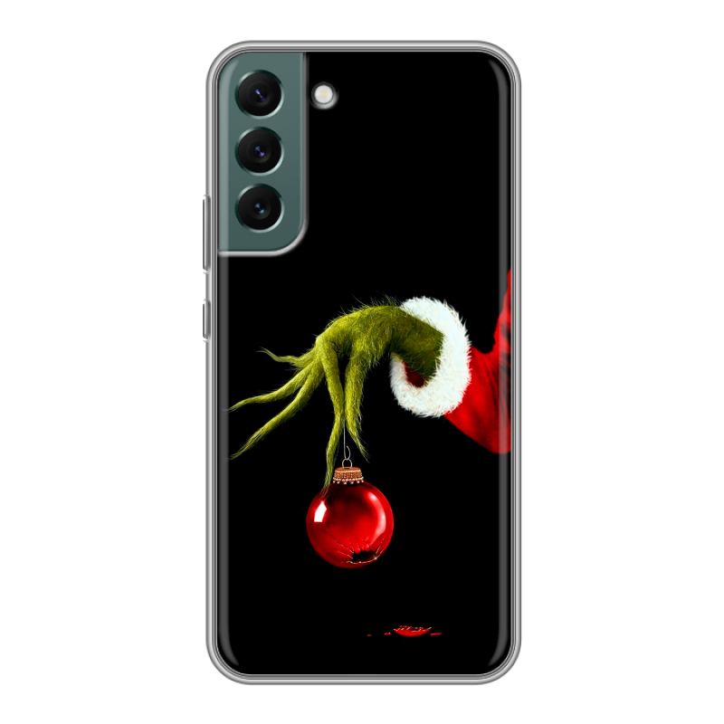 Силиконовый чехол на Samsung Galaxy S22 Plus с принтом Новый год Гринч Силиконовый чехол на Samsung Galaxy S22 Plus с принтом Новый год Гринч