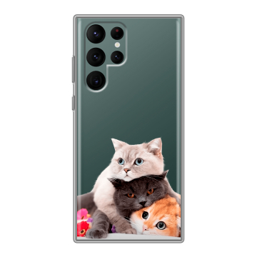 Силиконовый чехол на Samsung Galaxy S22 Ultra с принтом Кошки Силиконовый чехол на Samsung Galaxy S22 Ultra с принтом Кошки