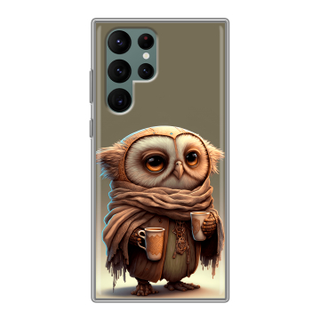 Силиконовый чехол на Samsung Galaxy S22 Ultra с принтом Сова Силиконовый чехол на Samsung Galaxy S22 Ultra с принтом Сова