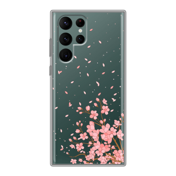 Силиконовый чехол на Samsung Galaxy S22 Ultra с принтом Ветка сакуры Силиконовый чехол на Samsung Galaxy S22 Ultra с принтом Ветка сакуры