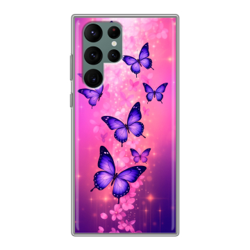 Силиконовый чехол на Samsung Galaxy S22 Ultra с принтом Бабочки Силиконовый чехол на Samsung Galaxy S22 Ultra с принтом Бабочки