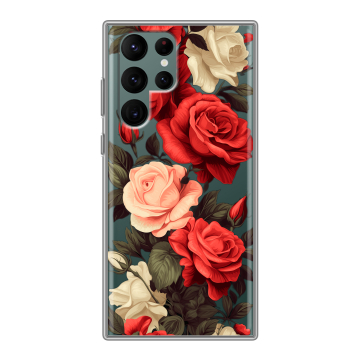 Силиконовый чехол на Samsung Galaxy S22 Ultra с принтом Розы
