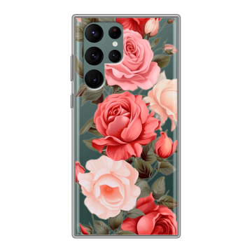 Силиконовый чехол на Samsung Galaxy S22 Ultra с принтом Розы