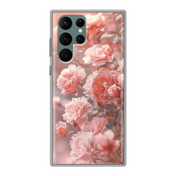 Силиконовый чехол на Samsung Galaxy S22 Ultra с принтом Розовые розы