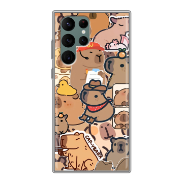 Силиконовый чехол на Samsung Galaxy S22 Ultra с принтом капибара