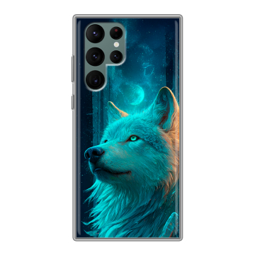 Силиконовый чехол на Samsung Galaxy S22 Ultra с принтом бабочки саккура
