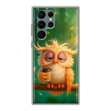 Силиконовый чехол на Samsung Galaxy S22 Ultra с принтом сова