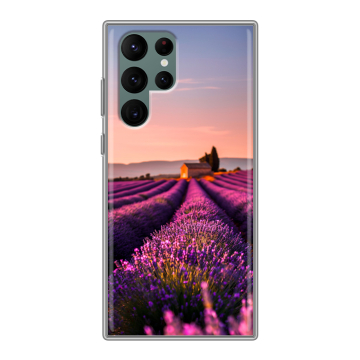 Силиконовый чехол на Samsung Galaxy S22 Ultra с принтом лаванда
