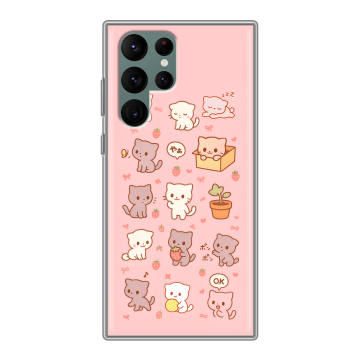 Силиконовый чехол на Samsung Galaxy S22 Ultra с принтом Hello Kitty Хелоу Кити