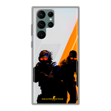 Силиконовый чехол на Samsung Galaxy S22 Ultra с принтом Контер страйк Counter strike