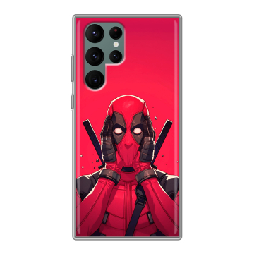 Силиконовый чехол на Samsung Galaxy S22 Ultra с принтом Дедпул Deadpool