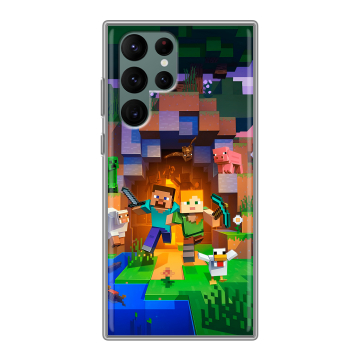 Силиконовый чехол на Samsung Galaxy S22 Ultra с принтом Майнкрафт Minecraft Силиконовый чехол на Samsung Galaxy S22 Ultra с принтом Майнкрафт Minecraft