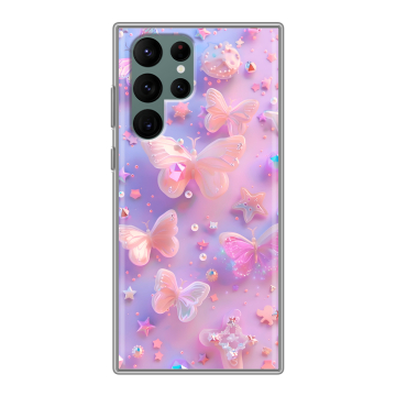 Силиконовый чехол на Samsung Galaxy S22 Ultra с принтом Бабочки