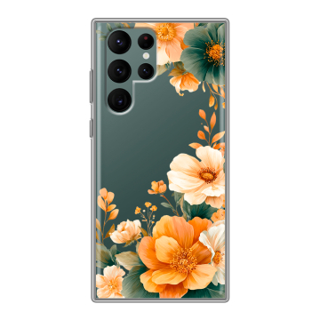 Силиконовый чехол на Samsung Galaxy S22 Ultra с принтом Цветы принт