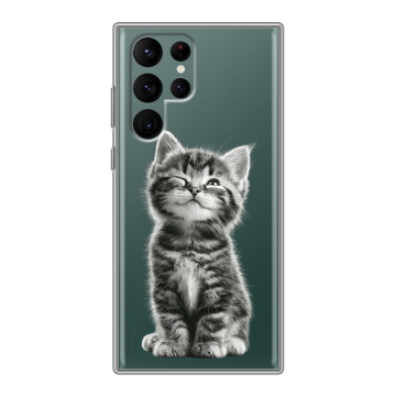 Силиконовый чехол на Samsung Galaxy S22 Ultra с принтом Котенок