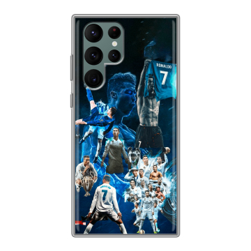 Силиконовый чехол на Samsung Galaxy S22 Ultra с принтом Реал Роналдо