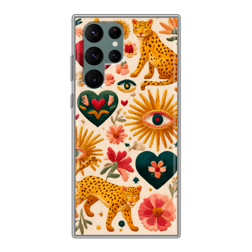 Силиконовый чехол на Samsung Galaxy S22 Ultra с принтом Модный принт