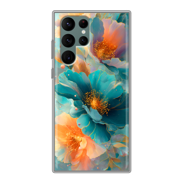 Силиконовый чехол на Samsung Galaxy S22 Ultra с принтом Цветы