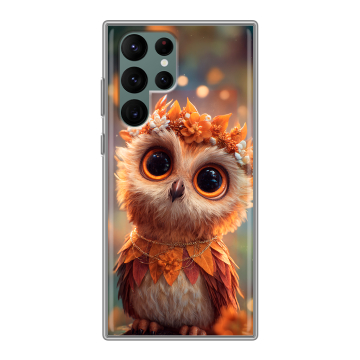Силиконовый чехол на Samsung Galaxy S22 Ultra с принтом Милая сова