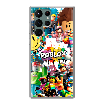 Силиконовый чехол на Samsung Galaxy S22 Ultra с принтом Roblox Роблокс