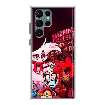 Силиконовый чехол на Samsung Galaxy S22 Ultra с принтом Hazbin Hotel Отель Хазбин