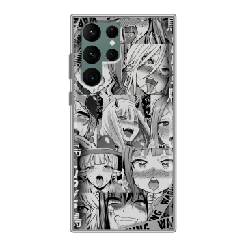 Силиконовый чехол на Samsung Galaxy S22 Ultra с принтом Ahegao Ахегао Аниме