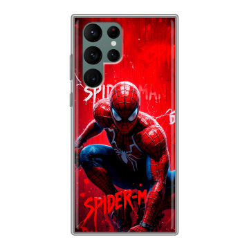 Силиконовый чехол на Samsung Galaxy S22 Ultra с принтом Spiderman Человек паук