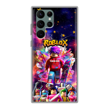 Силиконовый чехол на Samsung Galaxy S22 Ultra с принтом Roblox Роблокс
