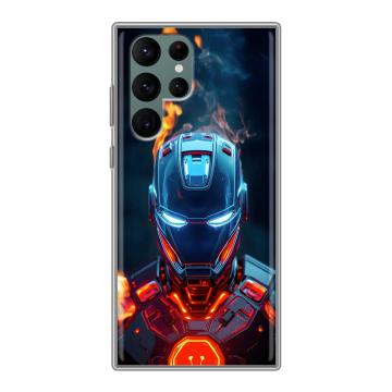 Силиконовый чехол на Samsung Galaxy S22 Ultra с принтом IronMan Железный человек